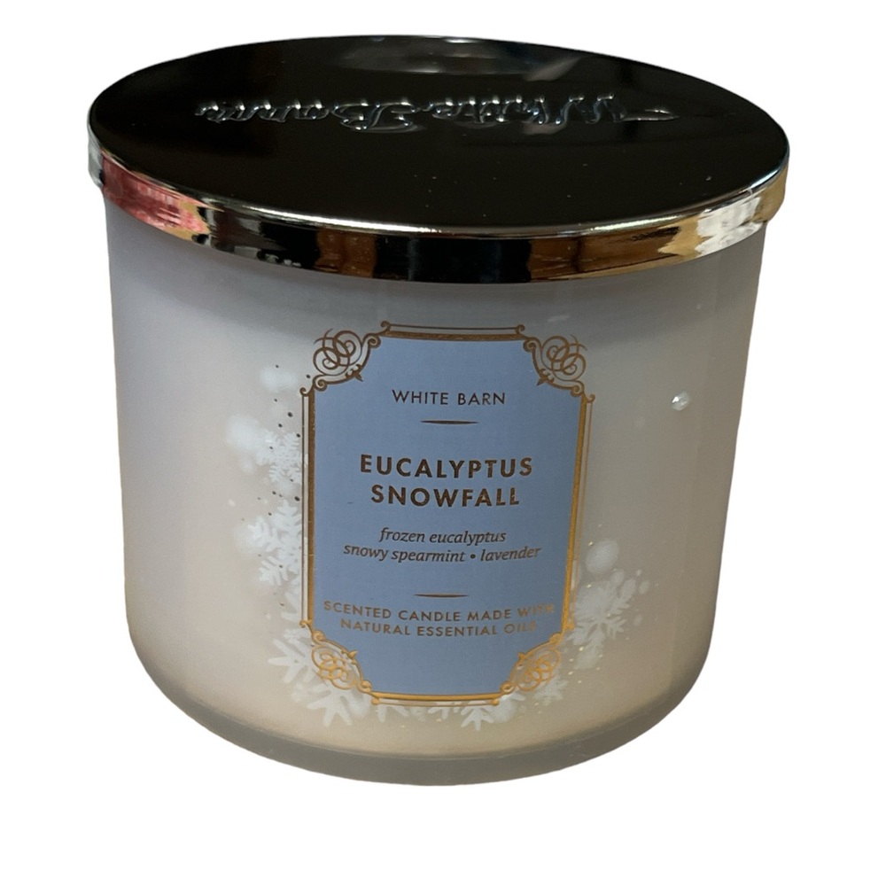 Bath & Body Works White Barn Eucalyptus Snowfall 3-Wick Candle
